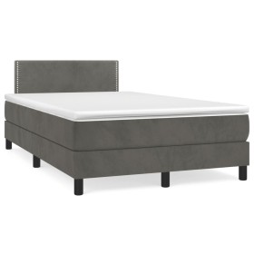 Box spring bed with dark gray velvet mattress 120x190 cm by vidaXL, Beds and slatted bases - Ref: Foro24-3269832, Price: 369,...