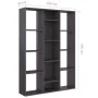 Glänzend graues Spanplattenteiler/Regal 100x24x140 cm von vidaXL, Raumteiler - Ref: Foro24-800449, Preis: 86,12 €, Rabatt: %