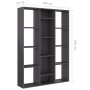 Glänzend graues Spanplattenteiler/Regal 100x24x140 cm von vidaXL, Raumteiler - Ref: Foro24-800449, Preis: 87,71 €, Rabatt: %