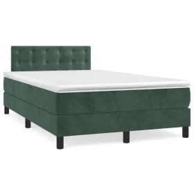 Box spring bed with dark green velvet mattress 120x190 cm by vidaXL, Beds and slatted bases - Ref: Foro24-3269864, Price: 376...