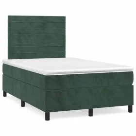 Box spring bed with dark green velvet mattress 120x190 cm by vidaXL, Beds and slatted bases - Ref: Foro24-3270004, Price: 397...