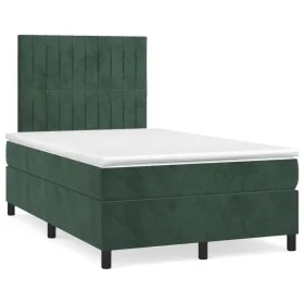Box spring bed with dark green velvet mattress 120x190 cm by vidaXL, Beds and slatted bases - Ref: Foro24-3270010, Price: 405...