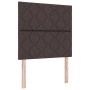 Estructura de cama con cabecera Marrón oscuro 90 x 190 cm tela