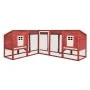 Outdoor hutch with red and white fir wood runner by vidaXL, Cages and habitats for small animals - Ref: Foro24-170875, Price:...