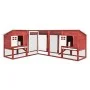 Conejera de exterior con corredor madera de abeto rojo y blanco de vidaXL, Jaulas y habitáculos para animales pequeños - Ref:...