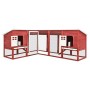 Outdoor-Stall mit rotem und weißem Tannenholzläufer von vidaXL, Käfige und Lebensräume für Kleintiere - Ref: Foro24-170875, P...