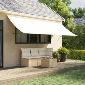 Retractable fabric and cream steel awning 400x150 cm by vidaXL, Awnings - Ref: Foro24-368763, Price: 75,73 €, Discount: %