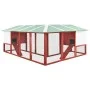 Outdoor hutch with red and white fir wood runner by vidaXL, Cages and habitats for small animals - Ref: Foro24-170875, Price:...