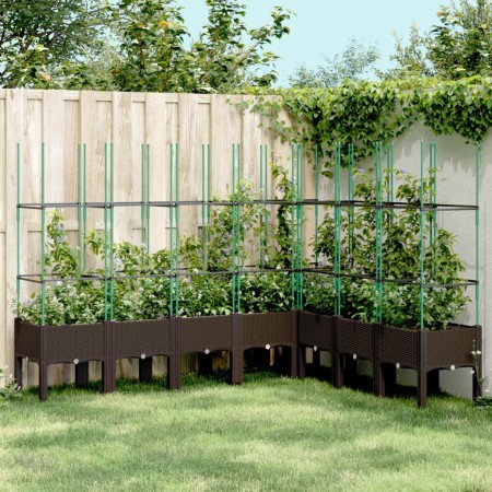 Planter with brown PP trellis 200x160x142.5 cm by vidaXL, Pots and planters - Ref: Foro24-367975, Price: 129,64 €, Discount: %
