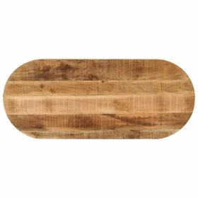 Ovale Tischplatte aus massivem, rauem Mangoholz, 140 x 50 x 3,8 cm von vidaXL, Tischplatten - Ref: Foro24-370119, Preis: 99,7...
