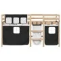 Cama alta niños con cortinas madera pino blanco negro 90x200 cm de vidaXL, Camas y somieres - Ref: Foro24-3283817, Precio: 19...