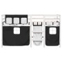 Cama alta niños con cortinas madera pino blanco negro 90x190 cm