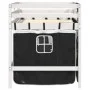 Cama alta niños con cortinas madera pino blanco negro 90x190 cm de vidaXL, Camas y somieres - Ref: Foro24-3283829, Precio: 20...