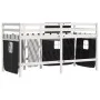 Cama alta niños con cortinas madera pino blanco negro 90x190 cm de vidaXL, Camas y somieres - Ref: Foro24-3283829, Precio: 20...