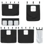 Cama alta niños con cortinas madera pino blanco negro 90x190 cm de vidaXL, Camas y somieres - Ref: Foro24-3283829, Precio: 20...