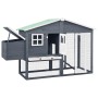 Chicken coop with solid gray and white fir wood nesting box by vidaXL, Cages and habitats for small animals - Ref: Foro24-170...