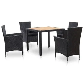 Garten-Essgruppe 5-teilig mit schwarzen Polstern aus synthetischem Rattan. von vidaXL, Gartensets - Ref: Foro24-46025, Preis:...