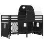 Cama alta niños con túnel madera pino blanco negro 80x200 cm de vidaXL, Camas y somieres - Ref: Foro24-3283841, Precio: 201,6...