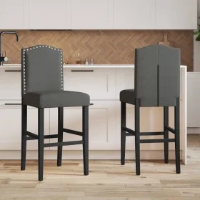 Hohe Hocker, 2 Stück, massives Gummiholz und Stoff von vidaXL, Küchenhocker - Ref: Foro24-4006208, Preis: 111,40 €, Rabatt: %