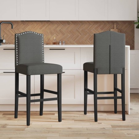 Hohe Hocker, 2 Stück, massives Gummiholz und Stoff von vidaXL, Küchenhocker - Ref: Foro24-4006208, Preis: 113,39 €, Rabatt: %