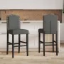 High stools 2 pcs solid rubber wood and fabric by vidaXL, Kitchen stools - Ref: Foro24-4006208, Price: 111,40 €, Discount: %