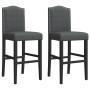 High stools 2 pcs solid rubber wood and fabric by vidaXL, Kitchen stools - Ref: Foro24-4006208, Price: 113,39 €, Discount: %