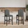 High stools 2 pcs solid rubber wood and fabric by vidaXL, Kitchen stools - Ref: Foro24-4006208, Price: 111,40 €, Discount: %