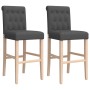 High stools 2 pcs solid rubber wood and fabric by vidaXL, Kitchen stools - Ref: Foro24-4006215, Price: 141,86 €, Discount: %