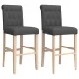 Hohe Hocker, 2 Stück, massives Gummiholz und Stoff von vidaXL, Küchenhocker - Ref: Foro24-4006215, Preis: 140,20 €, Rabatt: %