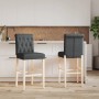 High stools 2 pcs solid rubber wood and fabric by vidaXL, Kitchen stools - Ref: Foro24-4006215, Price: 141,86 €, Discount: %