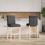 High stools 2 pcs solid rubber wood and fabric by vidaXL, Kitchen stools - Ref: Foro24-4006215, Price: 140,20 €, Discount: %