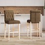 Hohe Hocker, 2 Stück, massives Gummiholz und Stoff von vidaXL, Küchenhocker - Ref: Foro24-4006220, Preis: 115,24 €, Rabatt: %