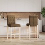 Hohe Hocker, 2 Stück, massives Gummiholz und Stoff von vidaXL, Küchenhocker - Ref: Foro24-4006220, Preis: 115,24 €, Rabatt: %
