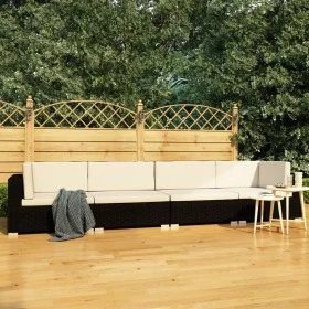 4-piece garden sofa set and black synthetic rattan cushions by vidaXL, Garden sets - Ref: Foro24-47268, Price: 322,44 €, Disc...