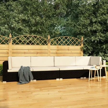 4-piece garden sofa set and black synthetic rattan cushions by vidaXL, Garden sets - Ref: Foro24-47268, Price: 322,44 €, Disc...