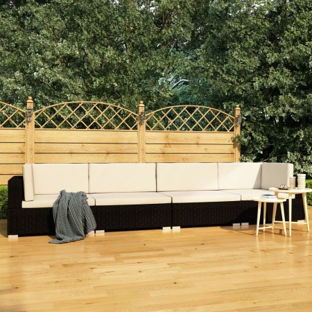 4-teilige Gartensofagarnitur und schwarze synthetische Rattankissen von vidaXL, Gartensets - Ref: Foro24-47268, Preis: 306,60...