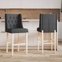 Hohe Hocker, 2 Stück, massives Gummiholz und Stoff von vidaXL, Küchenhocker - Ref: Foro24-4006222, Preis: 107,88 €, Rabatt: %