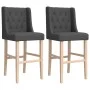 Hohe Hocker, 2 Stück, massives Gummiholz und Stoff von vidaXL, Küchenhocker - Ref: Foro24-4006222, Preis: 106,17 €, Rabatt: %