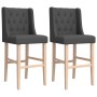 Hohe Hocker, 2 Stück, massives Gummiholz und Stoff von vidaXL, Küchenhocker - Ref: Foro24-4006222, Preis: 107,88 €, Rabatt: %