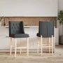 Hohe Hocker, 2 Stück, massives Gummiholz und Stoff von vidaXL, Küchenhocker - Ref: Foro24-4006222, Preis: 106,17 €, Rabatt: %