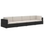 4-teilige Gartensofagarnitur und schwarze synthetische Rattankissen von vidaXL, Gartensets - Ref: Foro24-47268, Preis: 306,60...