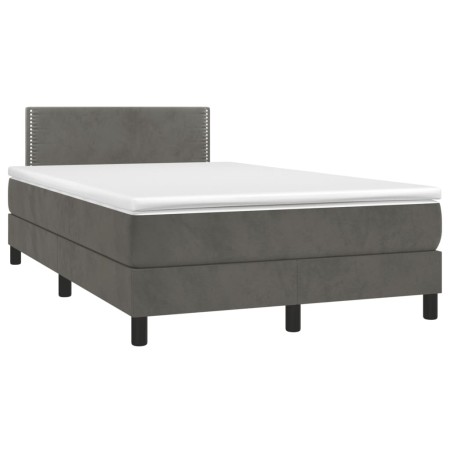 Cama box spring colchón y LED terciopelo gris oscuro 120x190 cm de vidaXL, Camas y somieres - Ref: Foro24-3270148, Precio: 35...