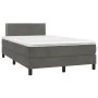 Cama box spring colchón y LED terciopelo gris oscuro 120x190 cm de vidaXL, Camas y somieres - Ref: Foro24-3270148, Precio: 39...