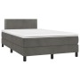 Cama box spring colchón y LED terciopelo gris oscuro 120x190 cm de vidaXL, Camas y somieres - Ref: Foro24-3270148, Precio: 35...