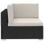 4-teilige Gartensofagarnitur und schwarze synthetische Rattankissen von vidaXL, Gartensets - Ref: Foro24-47268, Preis: 306,60...