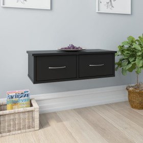 Black plywood wall-mounted drawer shelf 60x26x18.5cm by vidaXL, Shelves and shelves - Ref: Foro24-800586, Price: 47,15 €, Dis...