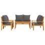 5-teiliges Gartenmöbel-Set mit Kissen aus massivem Akazienholz von vidaXL, Gartensets - Ref: Foro24-3211802, Preis: 572,79 €,...