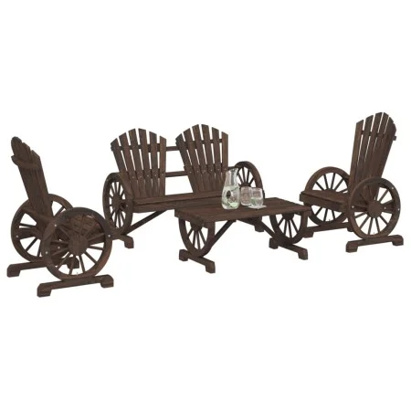 Juego de muebles de jardín 4 piezas madera maciza de abeto de vidaXL, Conjuntos de jardín - Ref: Foro24-3207126, Precio: 470,...