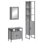 Set de muebles de baño 3 pzas madera contrachapada gris sonoma