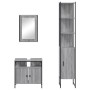 Set de muebles de baño 3 pzas madera contrachapada gris sonoma